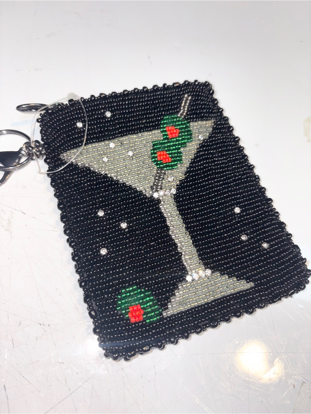 a Mary Frances "Dirty Martini" beaded coin purse